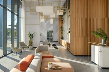 Lobby lounge with coffee bar